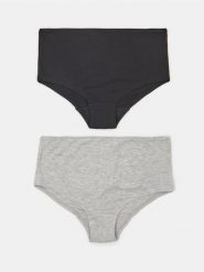 Bawełniane prążkowane bokserki 2 pack - wielobarwny. Bokserki damskie Sinsay, l, bez wzorów, z bawełny. Za 19.99 zł.