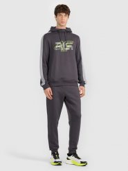 4F Spodnie dresowe joggery męskie 4F x Robert Lewandowski - szare XL. Szare spodnie sportowe męskie 4f, m, z aplikacjami, z dresówki, na fitness i siłownię. Za 189.99 zł.