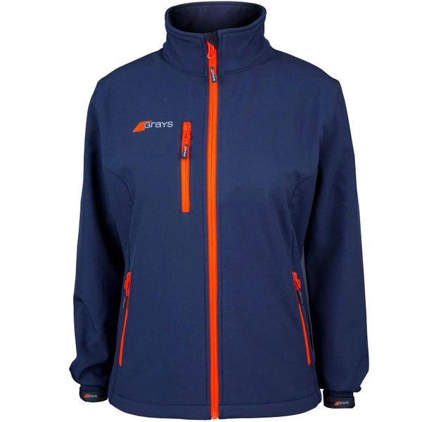 Damska kurtka softshellowa Grays Hockey Radius. Niebieskie kurtki damskie GRAYS, xl, bez wzorów, z elastanu, bez kaptura. Za 330.50 zł.