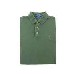 Second life - Koszulka polo męska z krótkim rękawem Classic Fit - Stan dobry. Zielone koszulki polo męskie Ralph Lauren, l, bez wzorów, bez kołnierzyka, bez ramiączek, na golfa. Za 122.16 zł.