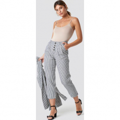 MANGO Spodnie Coco - Blue,Offwhite. Niebieskie spodnie materiałowe damskie Mango. Za 202.95 zł.