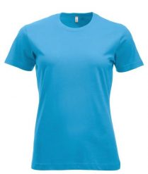 Clique New Classic-T Women Koszulka bawełniana, nowoczesny krój. Niebieskie t-shirty damskie CLIQUE, m, bez wzorów, z bawełny, klasyczne, bez kołnierzyka. Za 104.55 zł.
