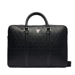 Torba na laptopa Guess. Czarne torby na laptopa męskie Guess, z aplikacjami. Za 589.99 zł.