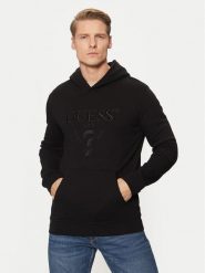 Guess Bluza M5RQ36 KCN01 Czarny Regular Fit. Czarne bluzy męskie Guess, m, z aplikacjami, z bawełny, bez kaptura. Za 189.99 zł.