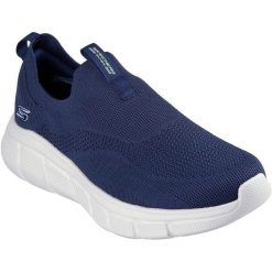 Buty sportowe męskie Skechers Bobs B Flex Frigid. Niebieskie buty sportowe męskie Skechers, z gumy, bez zapięcia. Za 239.99 zł.