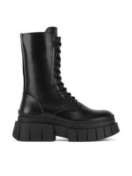DeeZee Trapery HY305-21 Czarny. Czarne botki damskie DeeZee, z materiału. Za 229.99 zł.