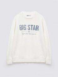 Bluza męska z logo BIG STAR biała Setor 100. Białe bluzy męskie Big Star, l, bez wzorów, z bawełny, bez kaptura. Za 199.99 zł.