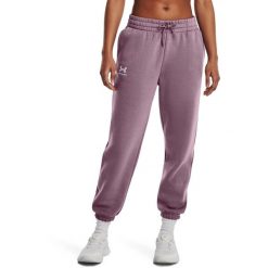Spodnie Under Armour Essential Fleece Joggers, Kobiety. Fioletowe spodnie materiałowe damskie Under Armour, bez wzorów, z bawełny, do biegania. Za 290.00 zł.