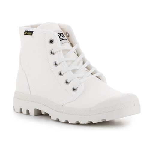 Buty do chodzenia unisex Palladium Pampa HI. Białe obuwie sportowe damskie Palladium, bez wzorów, z gumy, trekkingowe. Za 452.00 zł.