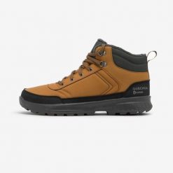 Second Life - Buty turystyczne męskie Quechua NH100 Mid - Stan Doskonały. Brązowe trekkingi męskie QUECHUA, na zimę, przed kolano, trekkingowe. Za 126.99 zł.