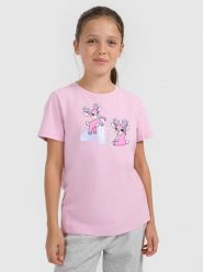 4F T-shirt regular z nadrukiem świątecznym dziewczęcy - różowy 164 (13-14 lat). Czerwone t-shirty i topy dla dziewczynek 4f, bez wzorów, z bawełny, bez ramiączek. Za 39.99 zł.