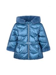 Mayoral Kurtka zimowa 4448 Niebieski Regular Fit. Niebieskie buty zimowe dziewczęce Mayoral, na zimę, bez wzorów, z syntetyku, bez kaptura. Za 259.99 zł.