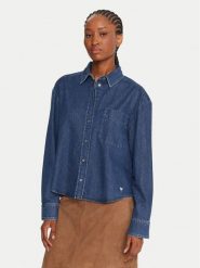 Weekend Max Mara Koszula jeansowa Obbia 2525116052 Niebieski Boxy Fit. Niebieskie bluzki damskie Weekend Max Mara, bez wzorów, z bawełny, bez kołnierzyka, bez ramiączek. Za 829.99 zł.