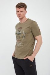 T-shirt męski z grafiką AERONAUTICA MILITARE. T-shirty męskie Aeronautica Militare, m, bez wzorów, bez kołnierzyka. Za 269.00 zł.