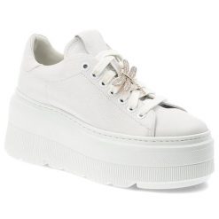 Sneakersy damskie Armodo, skóra naturalna sznurowana z ozdobną metalową ważką na sznurowadłach i grupę płaskiej podeszwie, białe, 1833-466. Białe półbuty damskie Armodo, bez wzorów, ze skóry, bez obcasa, na płaskiej podeszwie, bez zapięcia. Za 329.00 zł.