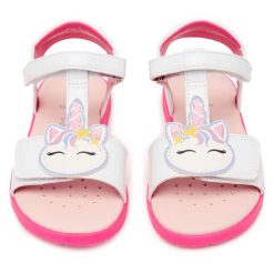 Sandały Geox. Białe sandały dziewczęce Geox, bez zapięcia. Za 209.99 zł.