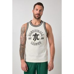 Męska Tank top fitness gruby dżersej nadruk na piersi do roz. 7 XL. Białe t-shirty męskie JAY-PI, m, bez wzorów, z bawełny, sportowe, bez kołnierzyka. Za 139.99 zł.