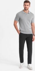Ombre Eleganckie męskie spodnie chino SLIM FIT - grafitowe V2 OM-PACP-0191 XL. Szare eleganckie spodnie męskie Ombre, m, bez wzorów. Za 209.99 zł.