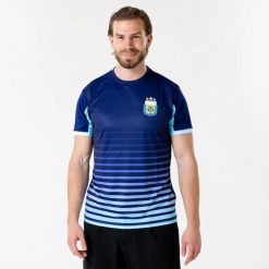 Koszulka piłkarska Argentyna męska. Niebieskie koszulki sportowe męskie AFA, l, bez wzorów, z materiału, bez kołnierzyka, bez ramiączek, do piłki nożnej. Za 169.99 zł.