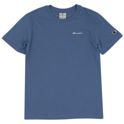 Koszulka damska Champion SS Tee 117535. Niebieskie t-shirty damskie Champion, l, bez wzorów, bez kołnierzyka. Za 135.82 zł.
