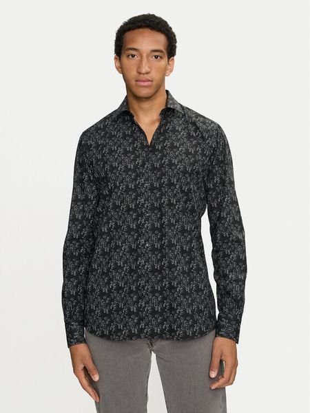 KARL LAGERFELD Koszula 605000 544653 Czarny Modern Fit. Czarne koszule męskie KARL LAGERFELD, m, bez wzorów, z bawełny, bez kołnierzyka, bez ramiączek. Za 439.99 zł.