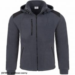 JHK PREMIUM - bluza polarowa z odpinanym kapturem 350-360 g/m2 grafitowo-czarny S. Czarne bluzy męskie JHK, m, bez wzorów, z polaru. Za 82.84 zł.