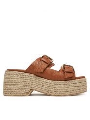 Pollini Espadryle SA28268I0MTD0230 Brązowy. Brązowe espadryle damskie Pollini, bez wzorów, ze skóry, bez obcasa, bez zapięcia. Za 839.99 zł.