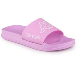 Klapki damskie sportowe Kappa KRUS. Białe klapki damskie Kappa, bez wzorów, z materiału, sportowe, bez obcasa. Za 59.00 zł.