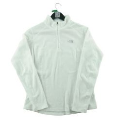 Second life - Damski bluza polarowa z wysokim kołnierzem - Stan bardzo dobry. Białe bluzy sportowe damskie The North Face, m, bez wzorów, z materiału, bez kaptura, trekkingowe. Za 143.46 zł.