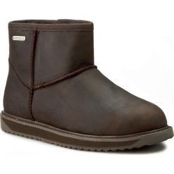 Buty EMU AUSTRALIA - Paterson Leather Mini W11350 Chocolate. Brązowe kozaki damskie marki Emu Australia, z nubiku. W wyprzedaży za 479.00 zł.