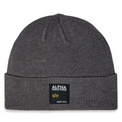 Czapka Alpha Industries. Szare czapki i kapelusze męskie Alpha Industries, na zimę, bez wzorów. Za 119.99 zł.