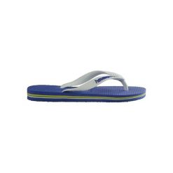 Sandały Havaianas Brasil Niebieskie dla Junior Mężczyzn. Niebieskie sandały męskie Havaianas, z materiału, bez zapięcia. Za 46.58 zł.