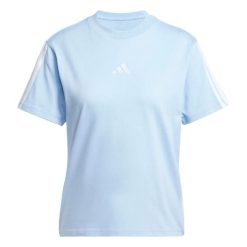 Koszulka damska ADIDAS W 3S SJ T B M. Niebieskie koszulki sportowe damskie Adidas, m, bez wzorów, z bawełny, bez kołnierzyka, bez ramiączek, na fitness i siłownię. Za 119.00 zł.