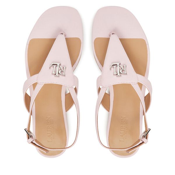 Sandały LAUREN RALPH LAUREN. Czerwone sandały damskie Lauren Ralph Lauren, bez wzorów, bez obcasa, na płaskiej podeszwie, bez zapięcia. Za 369.99 zł.