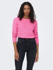 ONLY Sweter 15234745 Różowy Regular Fit. Czerwone swetry damskie Only, s, bez wzorów, z syntetyku, bez kołnierzyka, bez ramiączek, bez kaptura. Za 129.99 zł.