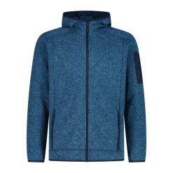 Kurtka polarowa męska CMP Borgis Fix Hood Jacket. Niebieskie kurtki męskie CMP, l, bez wzorów, z polaru, trekkingowe. Za 251.99 zł.