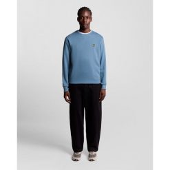 Bluza z okrągłym dekoltem Lyle & Scott. Niebieskie bluzy męskie LYLE AND SCOTT, l, bez wzorów, z bawełny, bez kaptura. Za 285.00 zł.