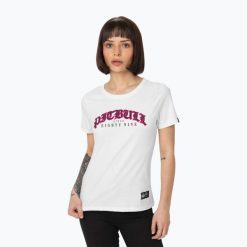 Koszulka damska Pitbull Tattoo. Białe koszulki sportowe damskie PITBULL, xs, bez wzorów, bez kołnierzyka, bez ramiączek. Za 79.99 zł.