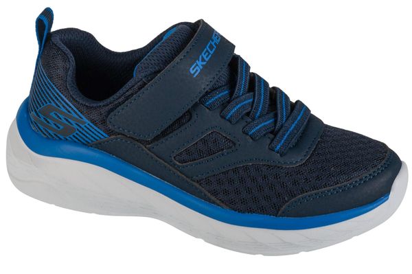 Buty sportowe Sneakersy chłopięce, Boundless. Niebieskie trampki i tenisówki chłopięce Skechers, bez wzorów, z materiału, sportowe, przed kostkę, bez zapięcia. Za 179.99 zł.
