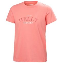 Koszulka damska Helly Hansen Cora Graphic 2.0. Czerwone t-shirty damskie Helly Hansen, l, bez wzorów, z bawełny, bez kołnierzyka. Za 190.50 zł.