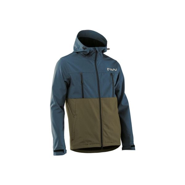 Kurtka rowerowa gravel NORTHWAVE Easy Out Softshell Dwr niebiesko zielony. Niebieskie kurtki męskie Northwave, xl, bez wzorów, z softshellu, sportowe, bez kaptura. Za 635.00 zł.