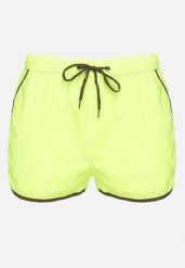 Jasnozielone Kąpielówki Szorty z Ozdobną Lamówką i Kieszeniami Folalisa. Zielone kąpielówki męskie Born2be, l, bez wzorów, tenisowe. Za 34.99 zł.