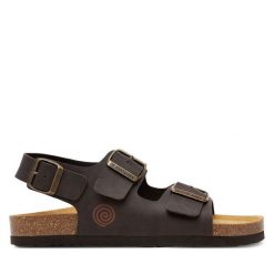 Sandały Dr. Brinkmann. Brązowe sandały damskie Dr. Brinkmann, bez wzorów, bez obcasa, na płaskiej podeszwie, bez zapięcia. Za 169.99 zł.
