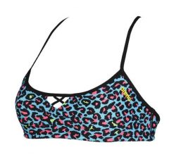 Góra od stroju kąpielowego damskiego top na basen Arena Bandeau. Niebieskie topy damskie Arena, l, bez wzorów, z materiału, bez kołnierzyka, bez ramiączek. Za 41.99 zł.