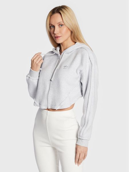 Adidas Bluza Loungewear HL9140 Szary Relaxed Fit. Szare bluzy damskie Adidas, bez wzorów, z bawełny, bez kaptura. Za 219.99 zł.