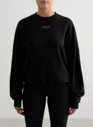 Damska bluza frotte, luźna, z okrągłym dekoltem Apparel Terry czarna. Czarne bluzy damskie Aim'n, xs, bez wzorów, z dzianiny, bez kaptura. Za 297.00 zł.