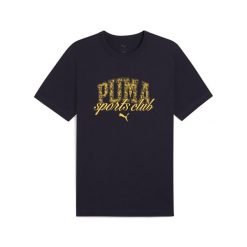 Męska koszulka PUMA Class z grafiką PUMA New Navy Blue. Niebieskie buty sportowe męskie Puma, z gumy, bez zapięcia, na fitness i siłownię. Za 85.99 zł.