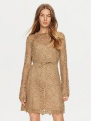 TWINSET Sukienka dzianinowa 241TP3120 Brązowy Regular Fit. Brązowe sukienki damskie Twinset, xs, bez wzorów, z dzianiny, bez kołnierzyka, bez ramiączek. Za 849.99 zł.