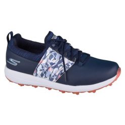 Buty do golfa damskie, Go Golf Max-Lag. Niebieskie obuwie sportowe damskie Skechers, bez wzorów, z materiału, na golfa. Za 179.99 zł.