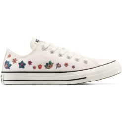 Buty sportowe Converse Chuck Taylor All Star Flowers. Brązowe trampki i tenisówki damskie Converse, bez wzorów, retro, bez zapięcia. Za 390.00 zł.